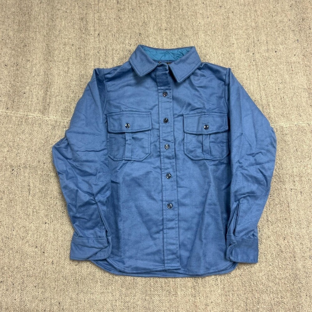 Vintage Eddie Bauer Chamois Button Up Shirt Mens Small Blue 1980s Deadstock